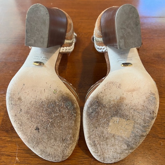 Sergio Rossi Suede Ankle Strap Heels Block Heel Sandals Brown Size 6 - Picture 7 of 11